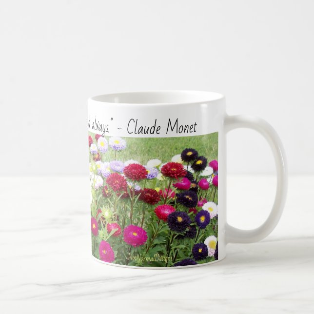 Caneca da flor do campo do Zinnia com citações de (Direita)