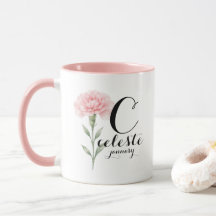 Caneca da Flor do Mês de Janeiro – Presente de Cra