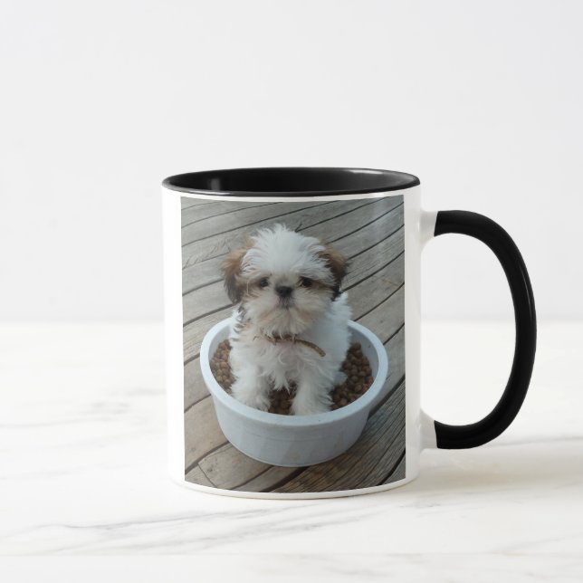 Caneca da foto do filhote de cachorro de Shih Tzu (Direita)
