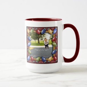 Caneca da foto dos bulbos do Natal