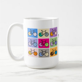 Caneca da grade da bicicleta da arte de Mondrian