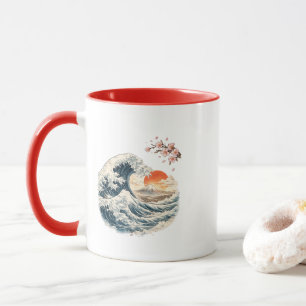 Caneca da Grande Onda Japonesa Monte Fuji