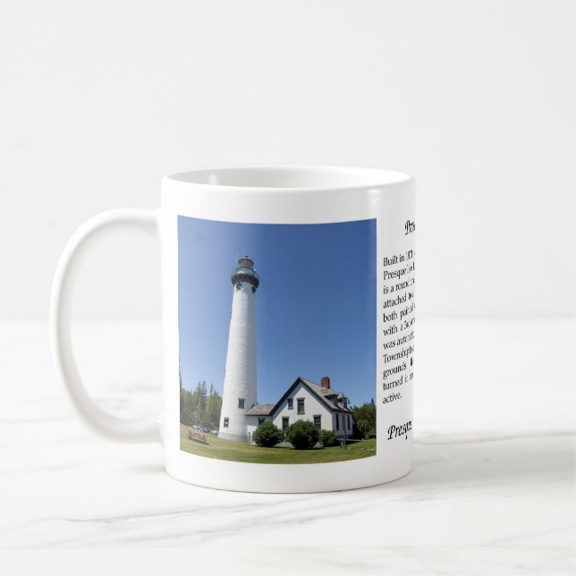 Caneca da história do farol da ilha de Presque (Esquerda)