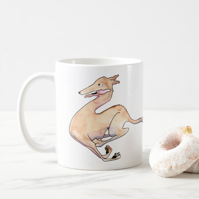 Caneca da ilustração do galgo do pontapé de (Com Donut)