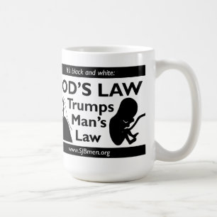 Caneca da lei do homem dos trunfos da lei do deus