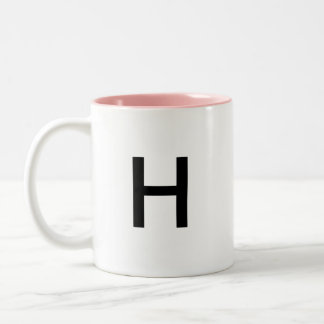 Caneca da letra inicial "H"