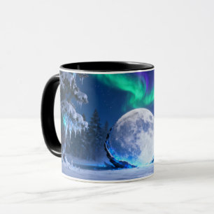 Caneca da Lua da Aurora Boreal Aurora Boreal Inv