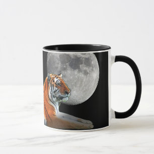 Caneca da lua do tigre do urro