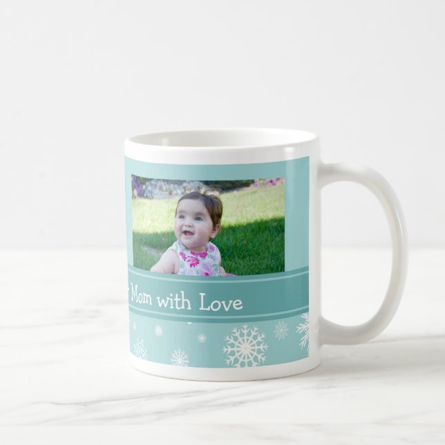 Caneca da mamã do Feliz Natal dos flocos de neve (Direita)