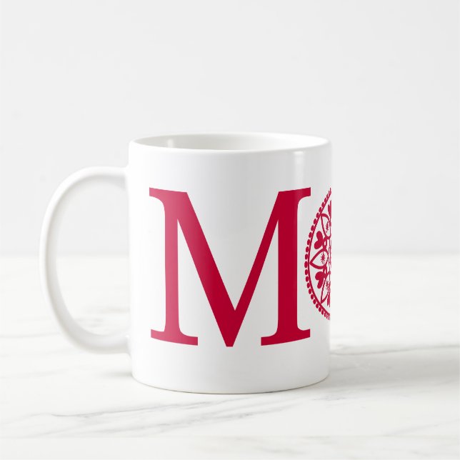 Caneca da mamã - vermelho & branco (Esquerda)