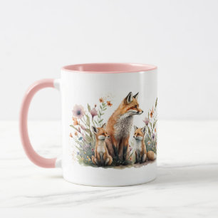 Caneca da Mamãe Raposa Vermelha com Filhote