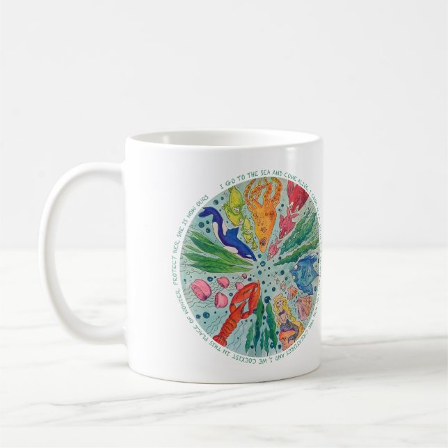 Caneca da mandala do amante do oceano (Esquerda)