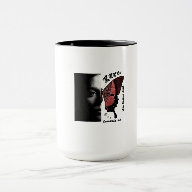 Caneca da Menina Borboleta, Caneca de Café com Est (Centro)