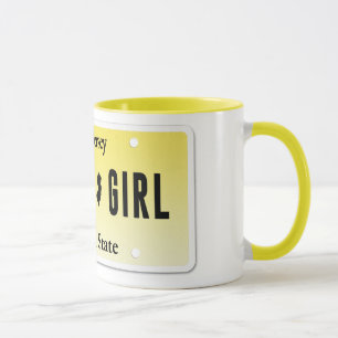 Caneca da menina do jérsei