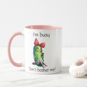 Caneca da Menina Pepino Sassy "Estou Ocupada Não M