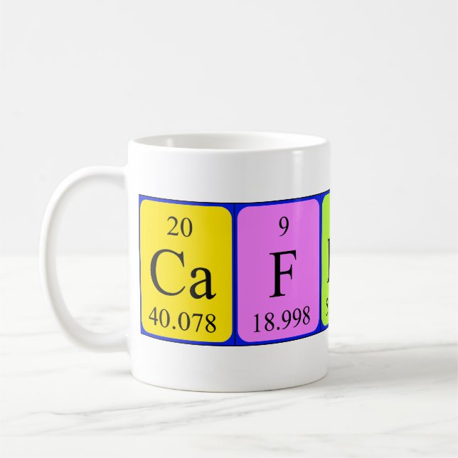 Caneca da mesa periódica da cafeína (Esquerda)