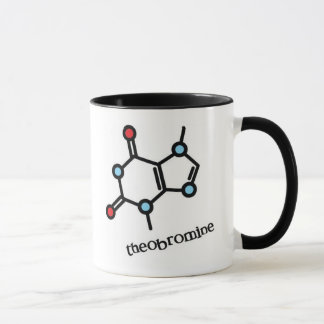 caneca da molécula do theobromine (chocolate)