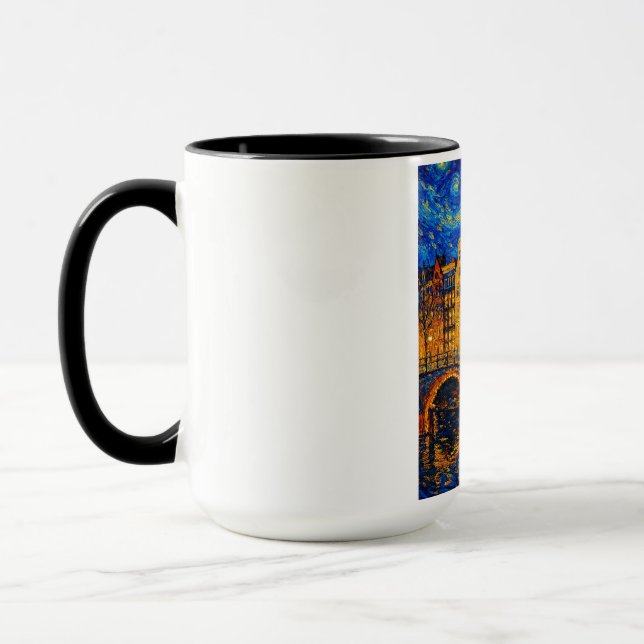 Caneca da Noite de Amsterdã – Inspirada em Van Gog (Esquerda)
