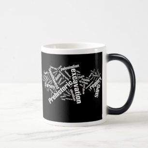 Caneca da nuvem da palavra da arqueologia: branco