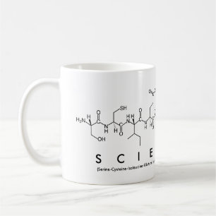 Caneca da palavra do peptide do cientista