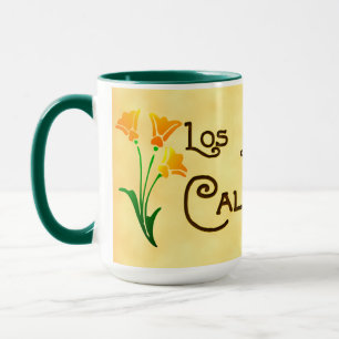 Caneca da papoila de Los Angeles Califórnia Deco