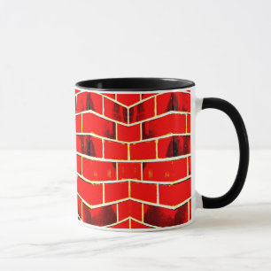 Caneca da parede de tijolo vermelho