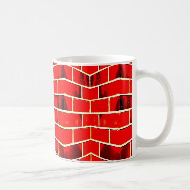 Caneca da parede de tijolo vermelho (Direita)