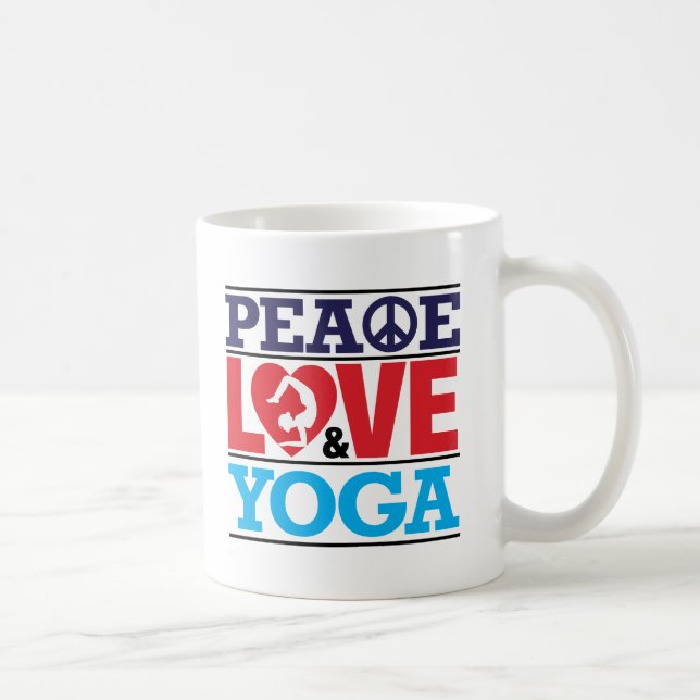 Caneca da paz, do amor e da ioga (Direita)