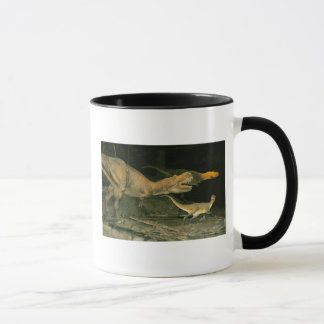 Caneca da perseguição do dinossauro