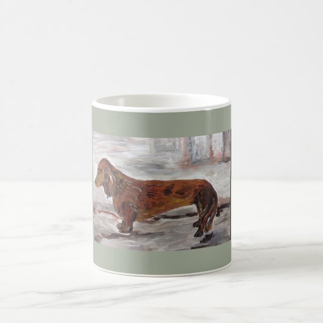 Caneca da pintura do Dachshund por (Centro)