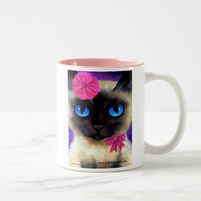 Caneca da pintura do gato Siamese - 155 que (Direita)