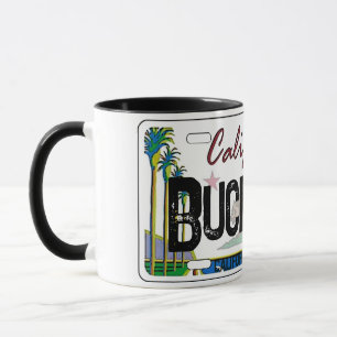 caneca da placa de licença da bandeira da Califórn