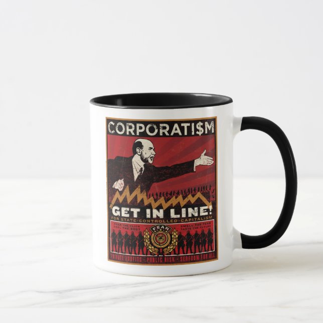 Caneca da propaganda do corporativismo (Direita)