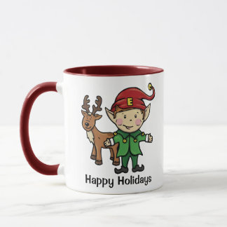 Caneca da rena & do duende boas festas
