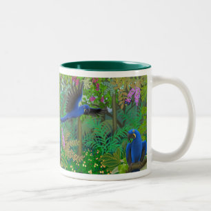 Caneca da selva do Macaw do jacinto
