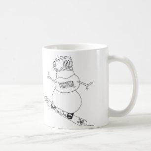 Caneca da snowboarding do boneco de neve