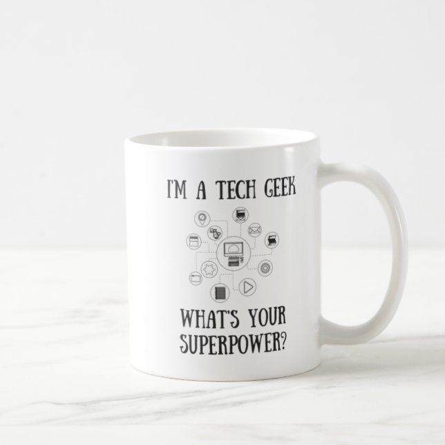 Caneca da superpotência do geek da tecnologia - (Direita)