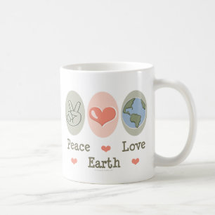 Caneca da terra do amor da paz