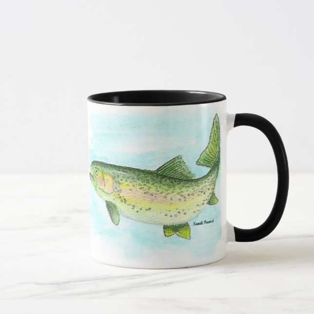 Caneca da truta da aguarela (Direita)