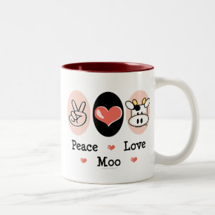 Caneca da vaca do MOO do amor da paz