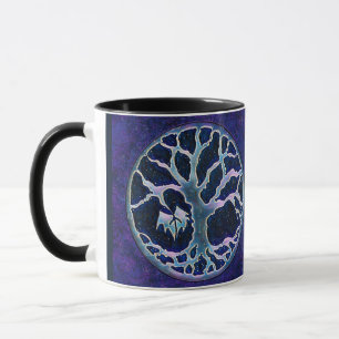 Caneca da vida em azul-real e roxo