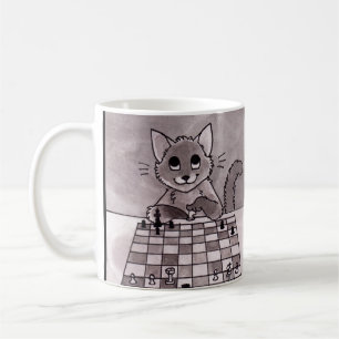 Caneca da xadrez do gato