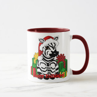 Caneca da zebra do Natal
