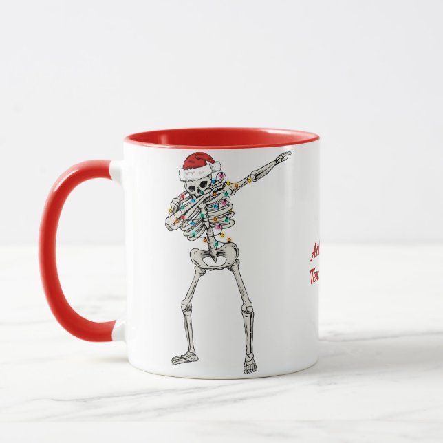 Caneca Dabbing Skeleton Papais noeis de Natal assustadore (Esquerda)
