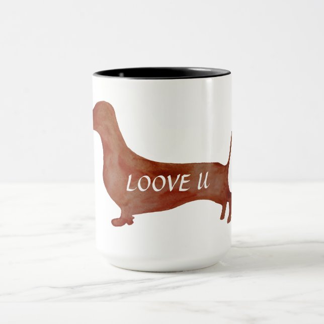 Caneca Dachshund Brown Dog Ringer Combo Mug (Centro)
