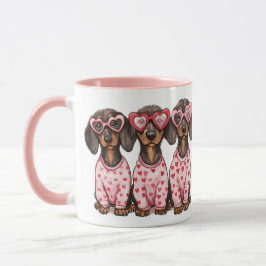 Caneca Dachshund Cães no Dia dos Namorados