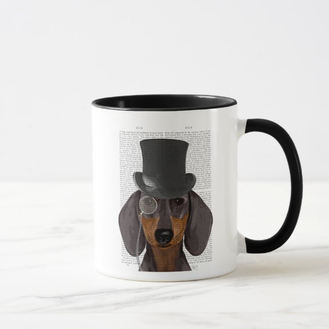 Caneca Dachshund, Chapéu Formal e Chapéu (Direita)