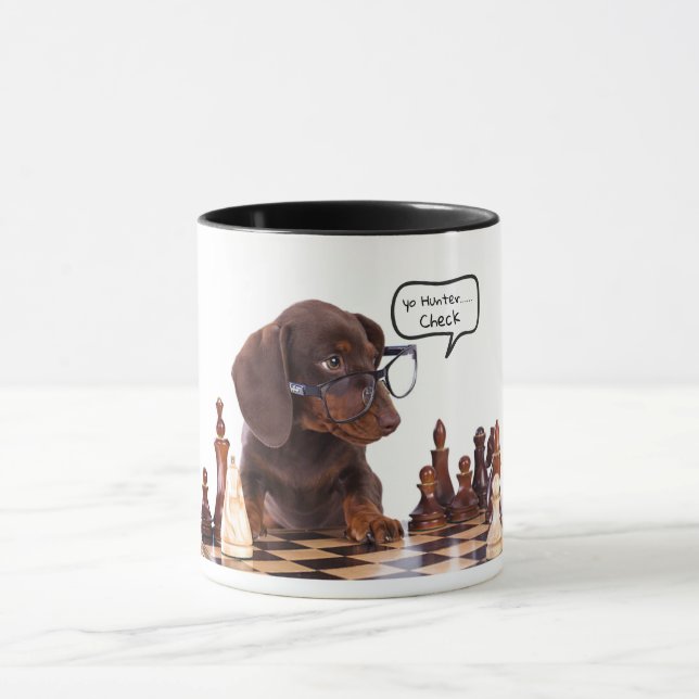 Caneca Dachshund Chess Player (Centro)