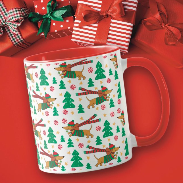 Caneca Dachshund Christmas Mug (Criador carregado)