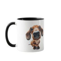 Dachshund close Mug com o seu nome
